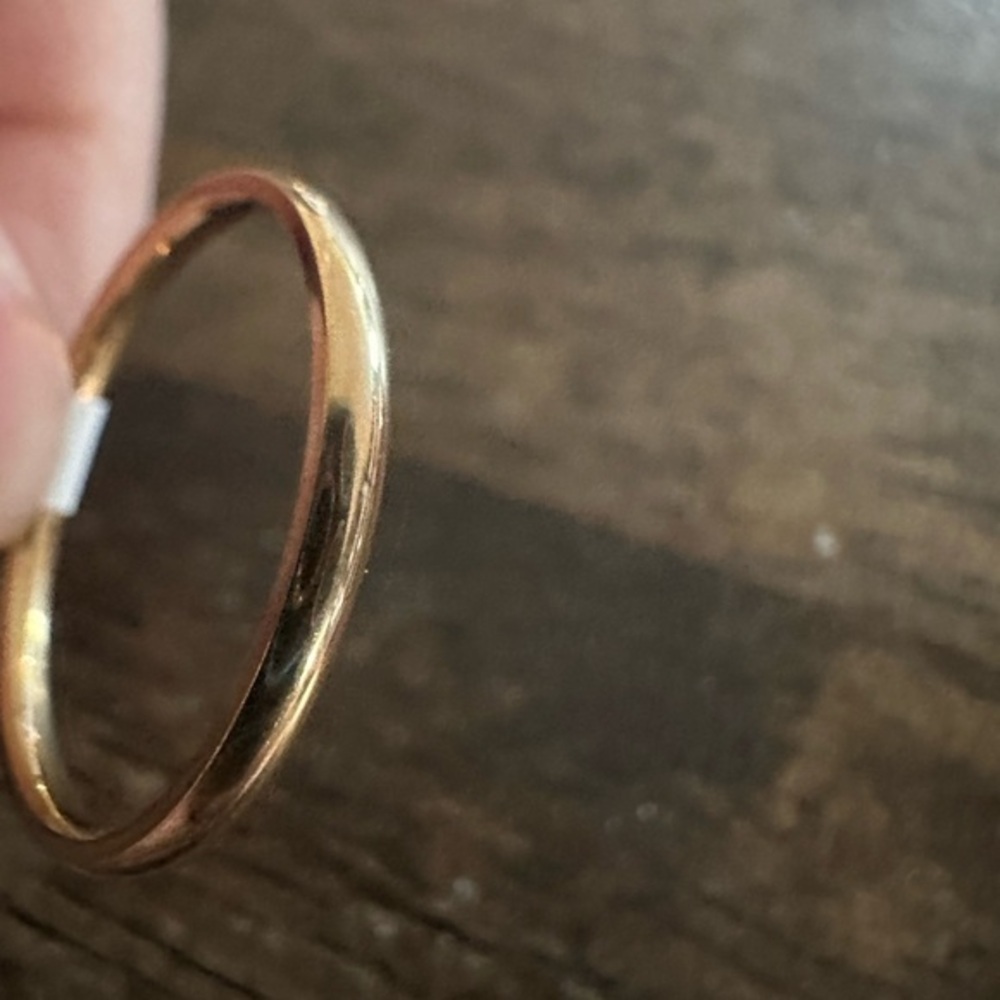 14k yellow gold ^ Titanium 2mm wedding band comfort fit ring tarnish resistant
